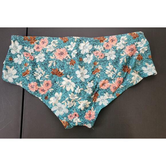 Time and Tru XL Blue Floral Mid Rise Swim Bottoms - Picture 3 of 5